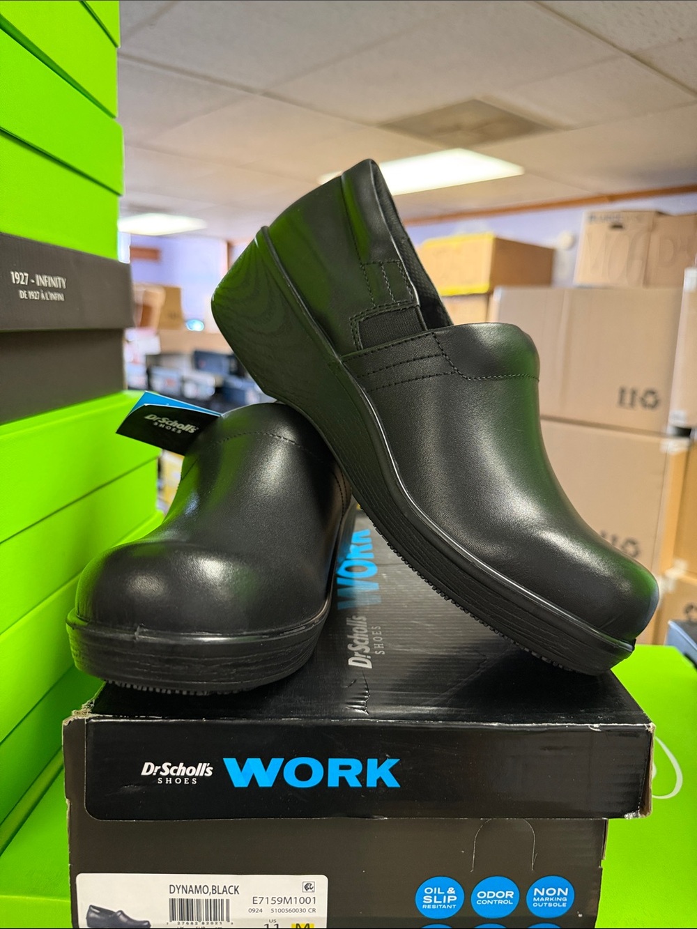 Dr. Scholl's Dynamo Women's Black Slip-On Work Mules